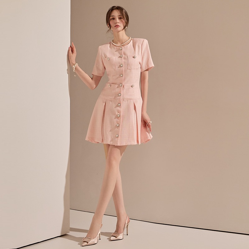 D4765 ツイード ミニ ワンピース