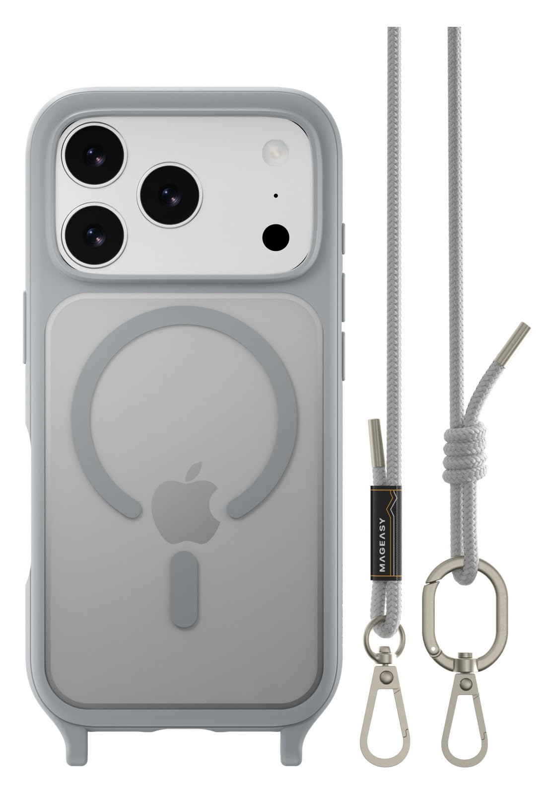 【MagEasy】 iPhone 17 Pro 対応 ケース ショルダー ストラップ 付き クリア MagSafe 対応 スマホケース 耐衝撃 マグセーフ 頑丈 ショルダーケース [ iPhone17
