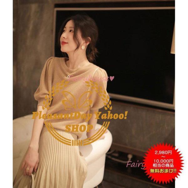 Tシャツ レディース 春夏新作 40代 半袖 ニットトップス 白パフスリーブTシャツ レション ショット丈ニットソー 薄手 カットソー おしゃれ 大人 50代