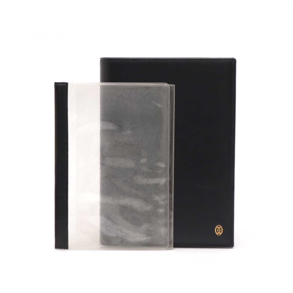 パシャ パスポートケース 手帳カバー トラベルケース マルチカバー レザー ブラック 黒 ゴールド金