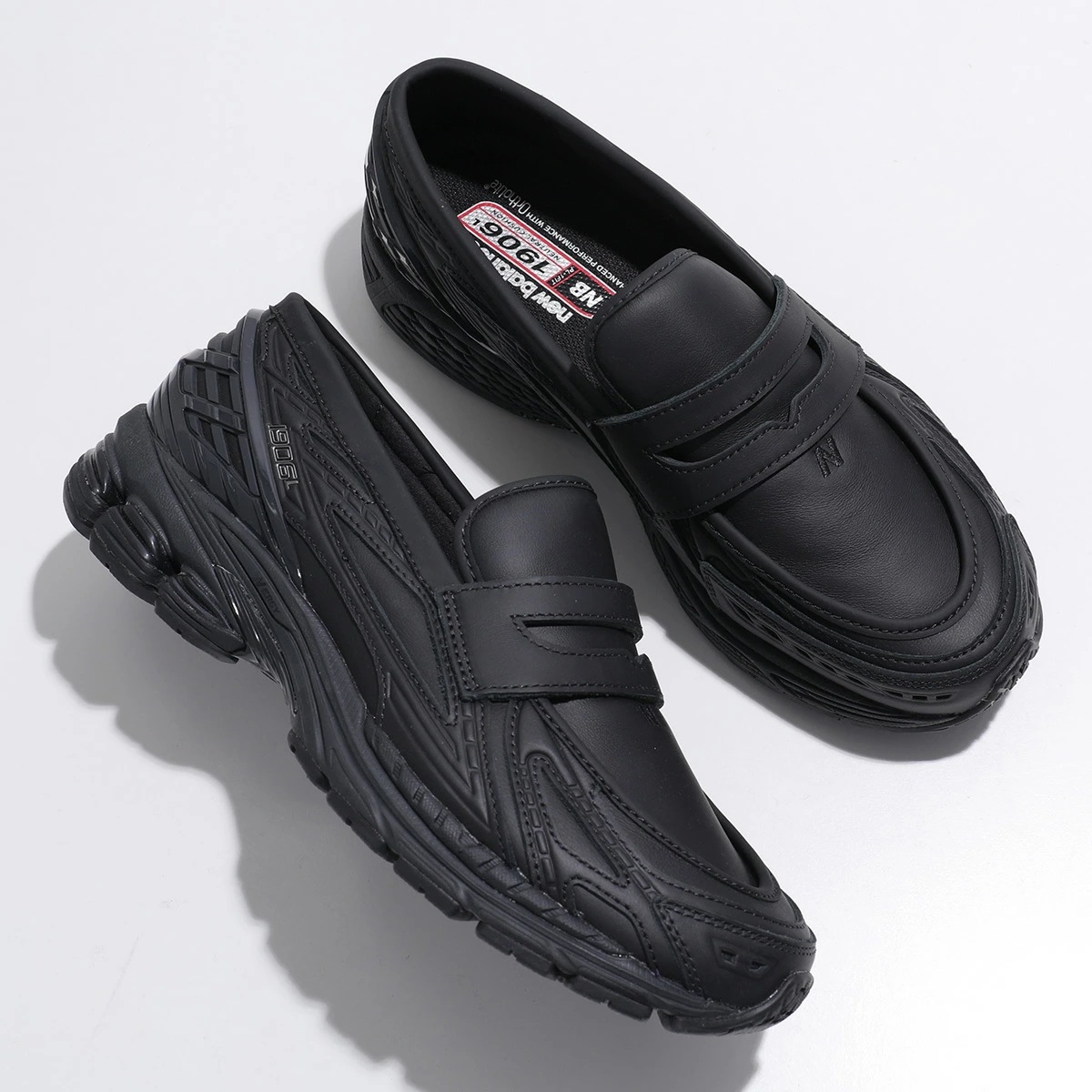 New Balance ニューバランス コイン ローファー U1906LBN メンズ スニーカー スリッポン レザー ロゴ 刺繍 シューズ 靴 ブラック