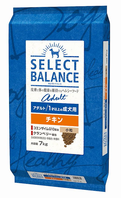 他サイト： セレクトバランス アダルト チキン 小粒 １才以上の成犬用 7kg【お散歩ハンディシャワー Ｓサイズ アイボリー付】の商品画像