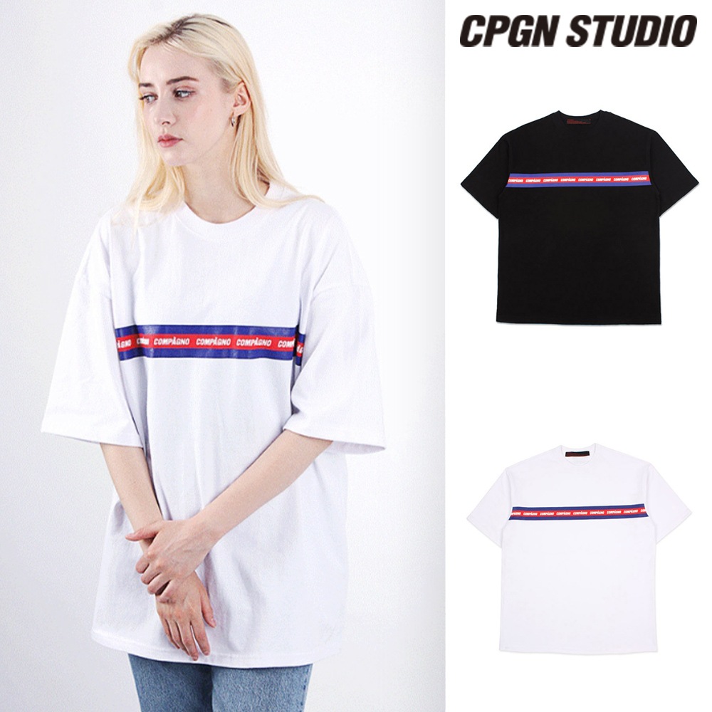 【CPGN STUDIO】Heavy Overfit Wide 3 Color Line Logo CPGN STUDIO】 Heavy Overfit Wide 3 Color Line Logo Tシャツ