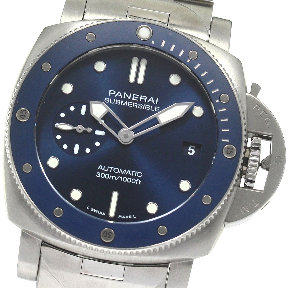 パネライ PANERAI PAM01068 サブマーシブル ブルー ノッテ スモールセコンド 自動巻き メンズ 美品 _819608【中古】