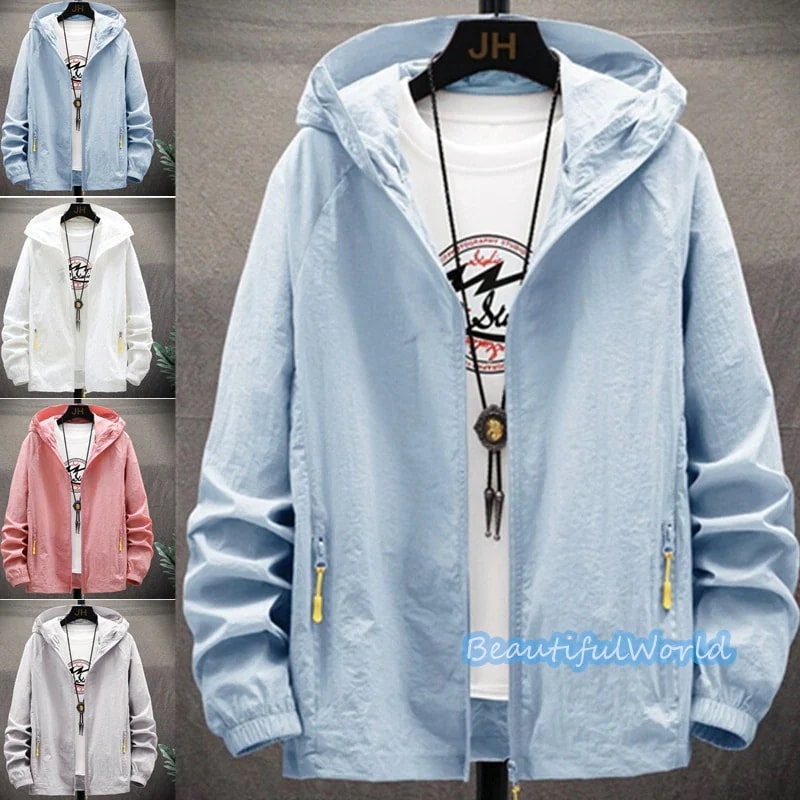 【送料無料】UVカットパーカー メンズ UVパーカー サマージャケット ラッシュガードフード付き 無地 冷感 紫外線対策 日焼け防止 冷房対応 F16