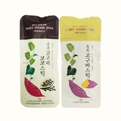 ハヌル しっとり 芋けんぴ+ココスティック 2種20個 小包 遠足おやつ 栄養おやつ お返し ギフト [韓国産]