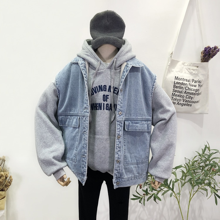 デニムベスト オーバーサイズ トレンドライク 裏起毛 デニム ベスト 暖かい 秋冬 レディース 上着 コート カジュアル 重ね着 アメカジコーデ ストリート ママコーデ デートコーデ お出掛け