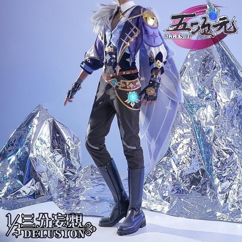 三分妄想　原神　コスプレ　ガイア　衣装　ウィッグ　靴　能