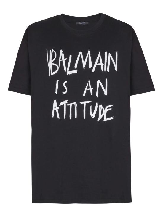 BALMAIN Men T-Shirts GH1EG225GF40 EAB Black