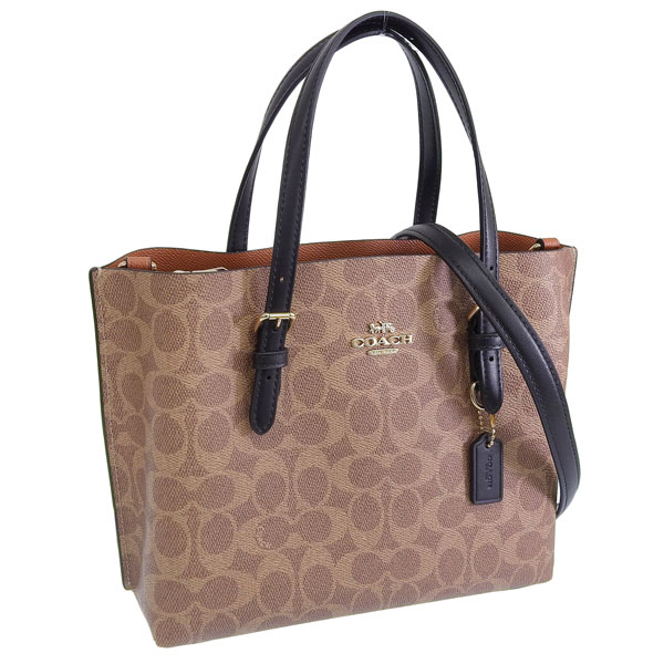 コーチ バック レディース ショルダーバッグ 2WAY アウトレット モリー トートバッグ 25 シグネチャー キャンバス カーキ×ブラウン CV965IMQRX COACH