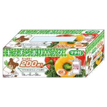 オルディ キッチンポリバックマチ付M 半透明200P×30個 G01540002