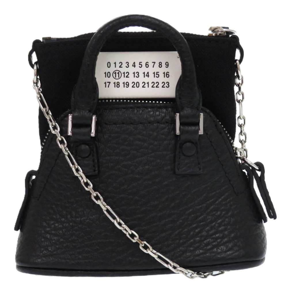 新品同様 5AC BABY ショルダーバッグ ICチップ ショルダーバッグ レザー/レザー ブラック 0721【中古】 レディース