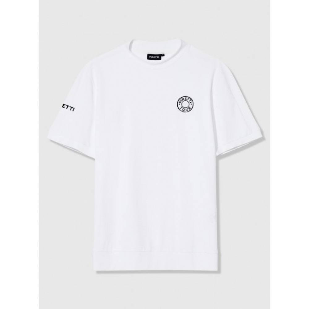 ピレッティエリートモックネックショートスリーブ Tシャツ M_ホワイト