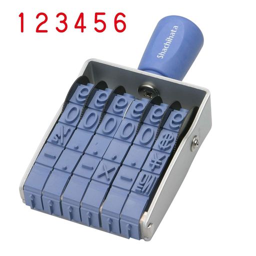 シャチハタ スタンプ 回転ゴム印 欧文6連 初号 捺印サイズ 約64×12ミリ ゴシック体