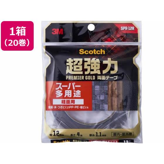 スコッチ 超強力両面テープ プレミアゴールド粗面用12mm 20巻 3M SPR-12R 13,720円