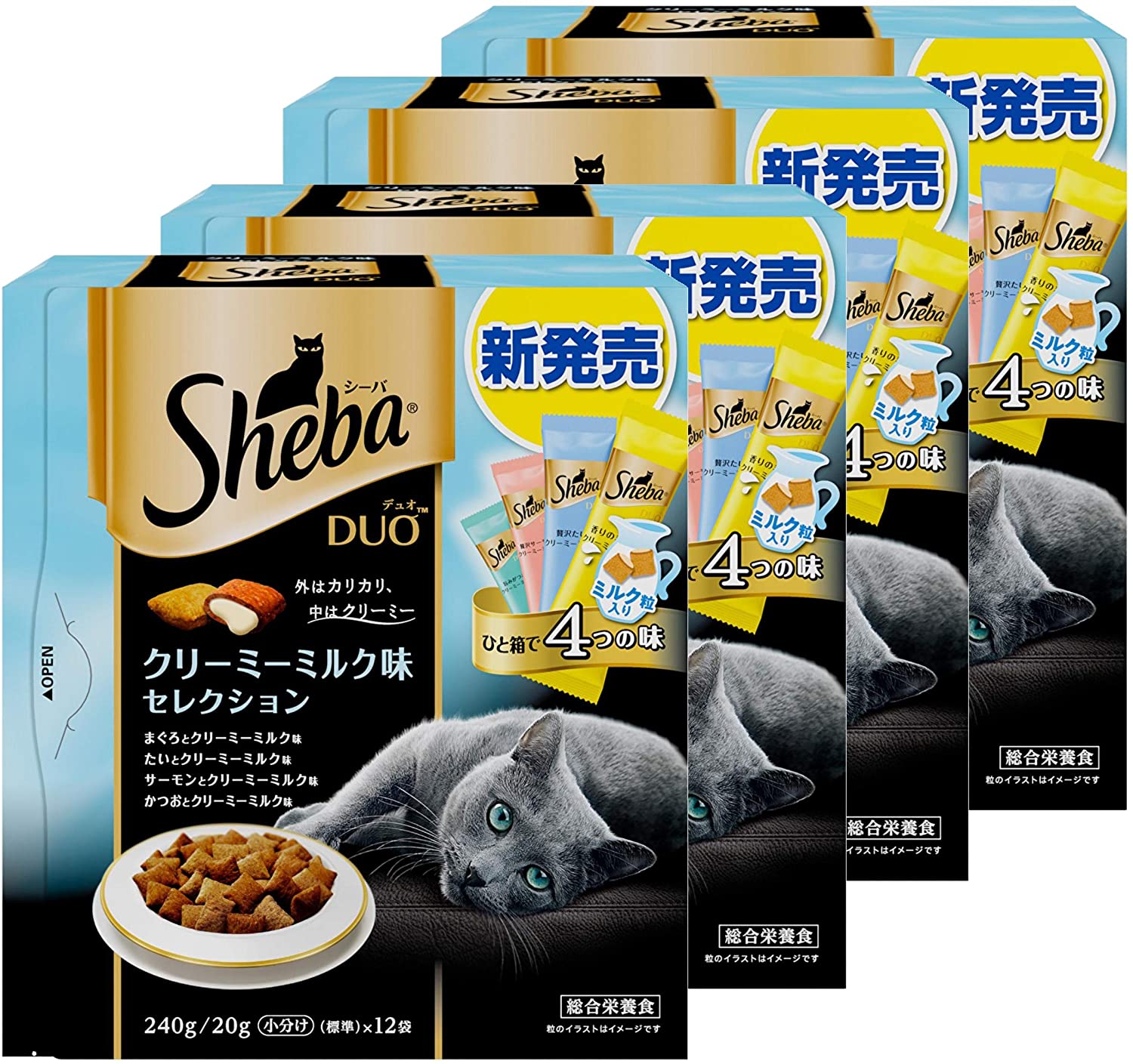 【旧品】シーバ (Sheba) キャットフード デュオ クリーミーミルク味セレクション 240グラム