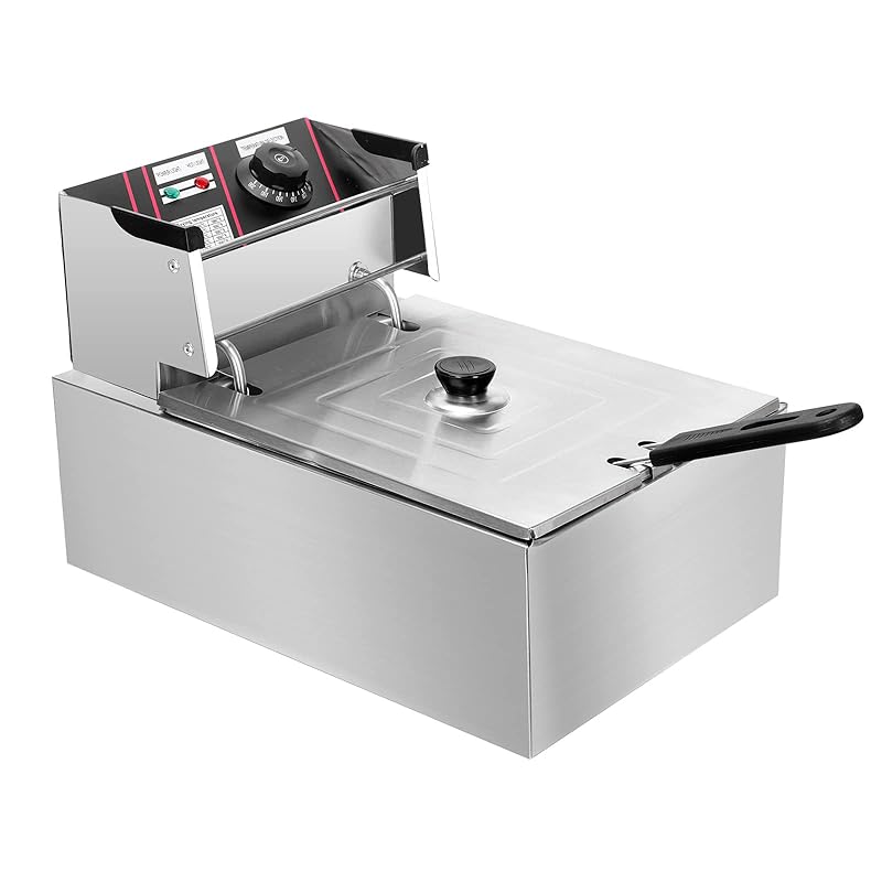 Ozonlife 卓上フライヤー 業務用 家庭用 フライヤー 6Ｌ大容量 ステンレス 電気フライヤー 60-200℃ 揚げ物や天ぷら等に