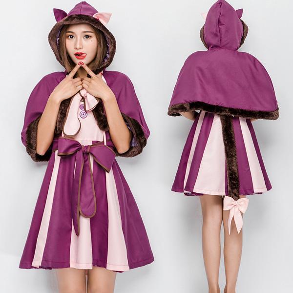 【 最安挑戦】ハロウィン衣装 レディース 仮装 ネコ 着ぐるみ 猫耳 マント付き 仮装 バニーガール 可愛い パーティー 4点セット イベント コスチューム 尻尾付き 膝上 劇団