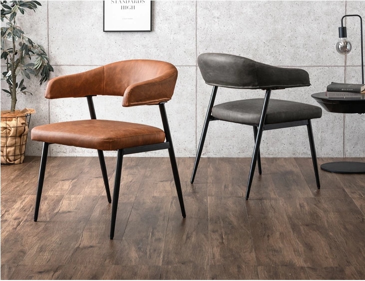 お掃除ロボット対応 ダイニングチェア 1脚 セット ダイニングチェアー 肘付き ハンギング チェア チェアー 椅子 イス 食卓椅子 アームチェア リビングチェア レザー ヴィンテージ モダン おしゃれ 7,058円