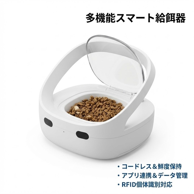 自動フィーダー 給餌器 フードディスペンサー マイクロチップ インテリジェント識別 盗難防止 猫 ねこネコ 小型 犬 ペット用品 コードレス 自動給餌