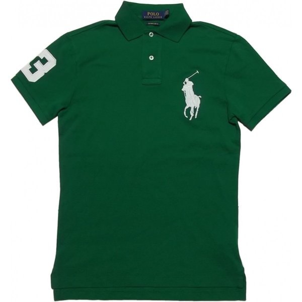半袖 ビッグポニー 鹿の子 ポロシャツ グリーン PR2-1009