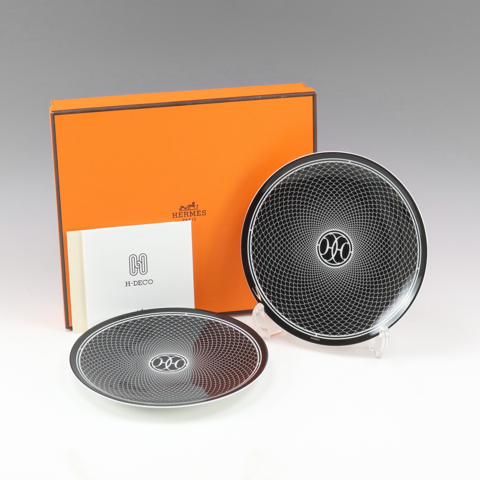 アッシュデコ Hデコ 14cm プレート 2枚 食器 ポーセリン _ 未使用 Sランク