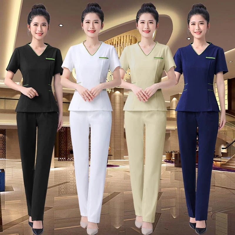 レディース エステ セットアップ サロン通勤 七分袖 半袖 ジャケット 2025新作 エステ制服G1 上下セット ユニフォーム 制服おしゃれ