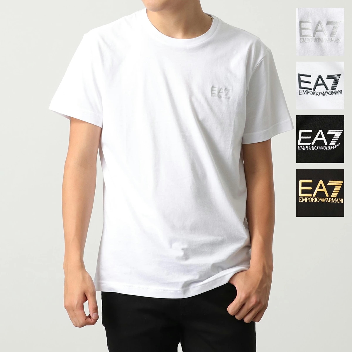 EA7 EMPORIO ARMANI エアセッテ エンポリオアルマーニ Tシャツ 半袖 8NPT51 PJM9Z メンズ クルーネック ロゴ ちびロゴT カラー4色コ