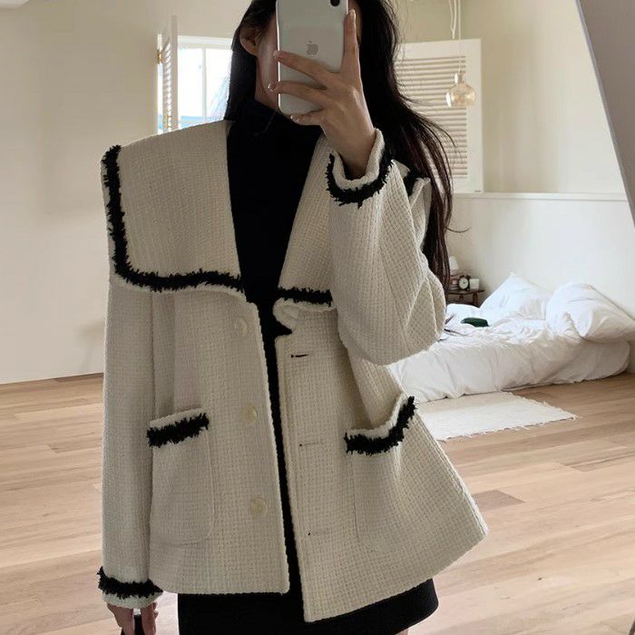 2024 AW 新作 2color セーラー トリミング バイカラー ジャケット