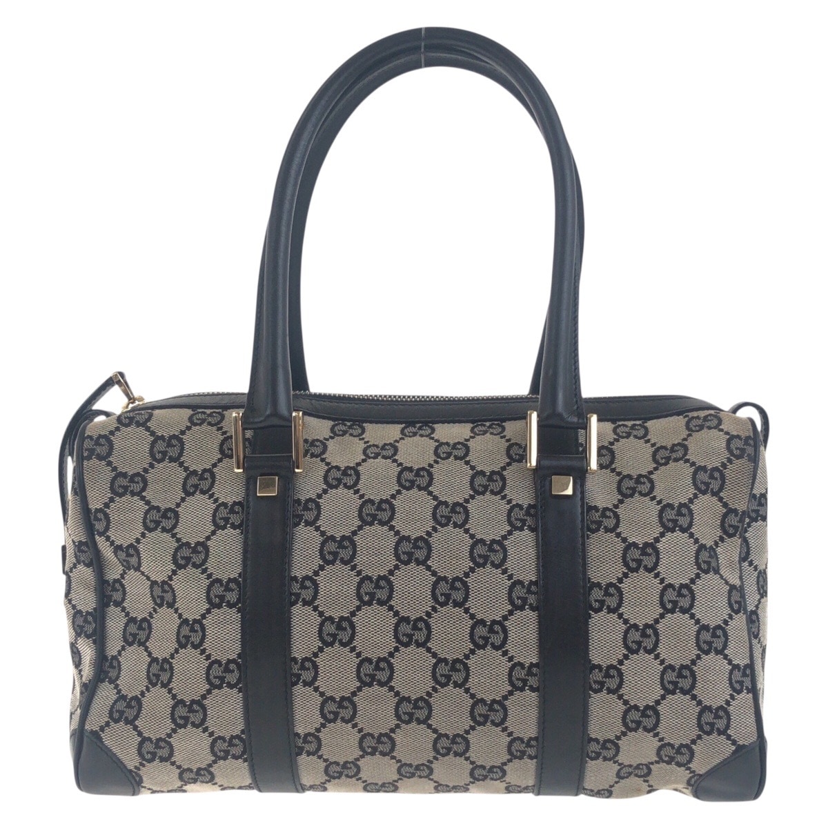 GUCCIグレーと黒のハンドバッグ