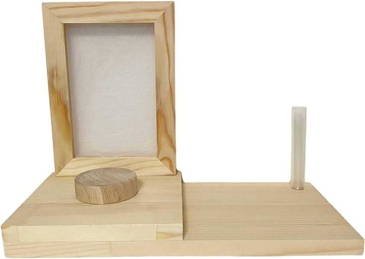 ペット 仏壇 供養台 ペットメモリアル フォトフレーム コンパクト 手元供養 お祈り シンプル 木製 仏具( ナチュラルブラウン)