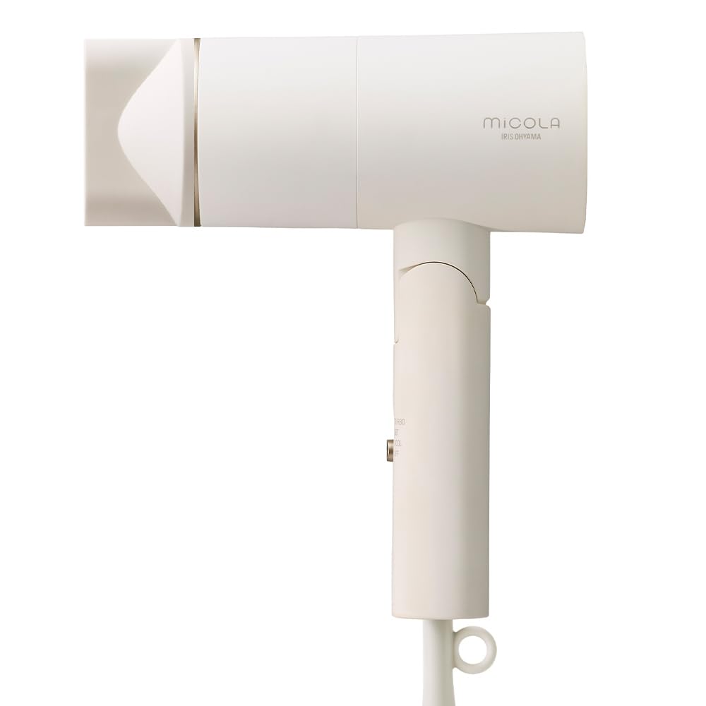 アイリスオーヤマ MiCOLA (ミコラ) ドライヤー 遠赤外線搭載 速乾 大風量 イオンドライヤー アタッチメント付き HDR-M201-W オフホワイト