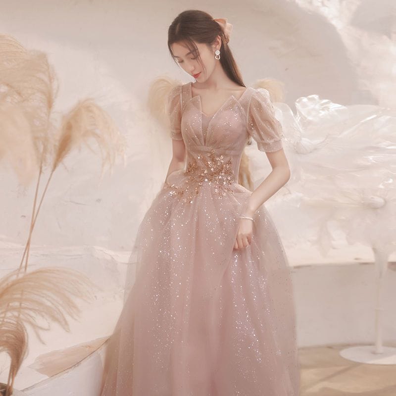 シャンパンカラー 披露宴 ドレス スカート バーガンディー 結婚式 雰囲気 婚約ドレス レディース ガーゼスカート バックドアドレス