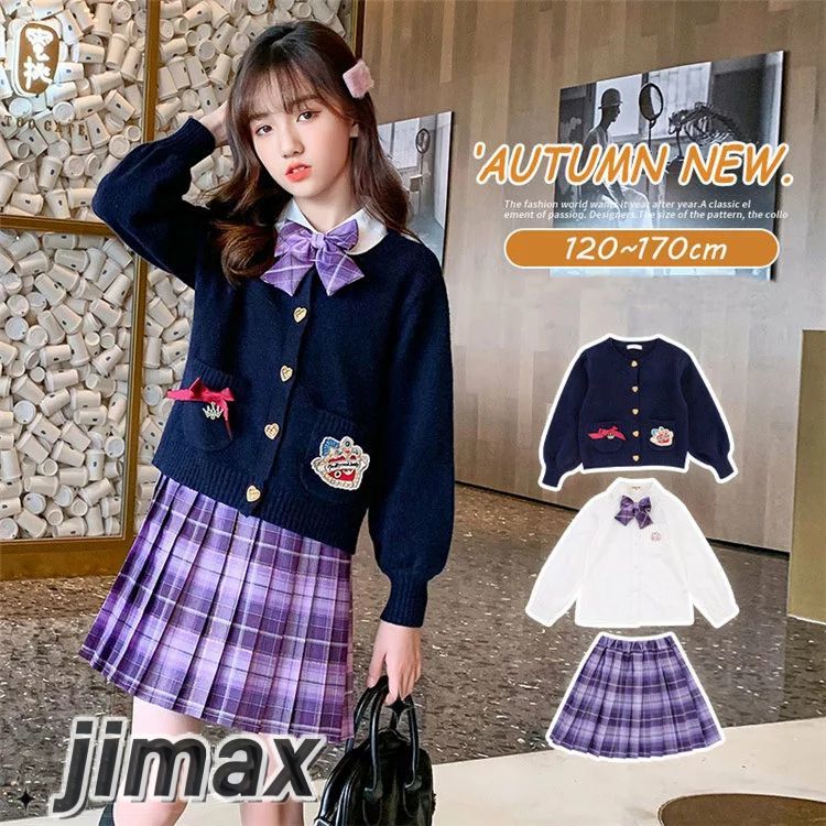 新年 子供 スーツ 3点セット 子供服 女の子 カーディガン ブラウス シャツ スカート フォーマルスーツ キッズ 秋 入学式 卒業式 ピアノ 発表会 誕生日 結婚式 受験用 ホワイトデー ギフト