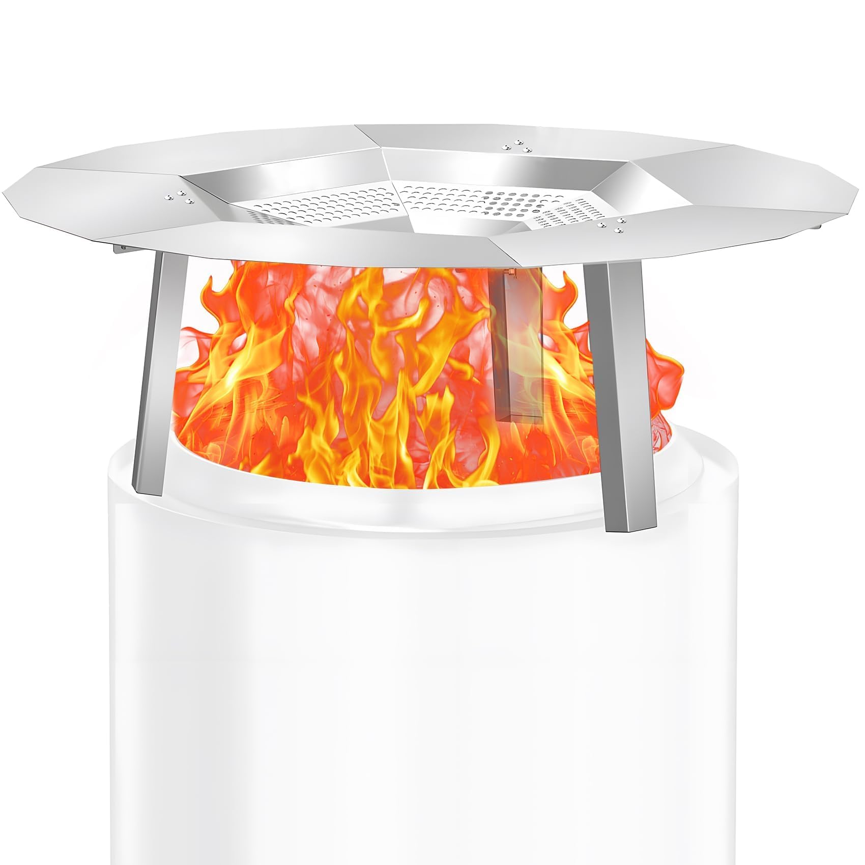 ソロストーブユーコン用ヒートディフレクター 27インチ ファイヤーピット用ヒートプレート ソロストーブユーコンアクセサリー用ヒートディフレクター 取り外し可能な脚3本付き 304ステンレススチール K