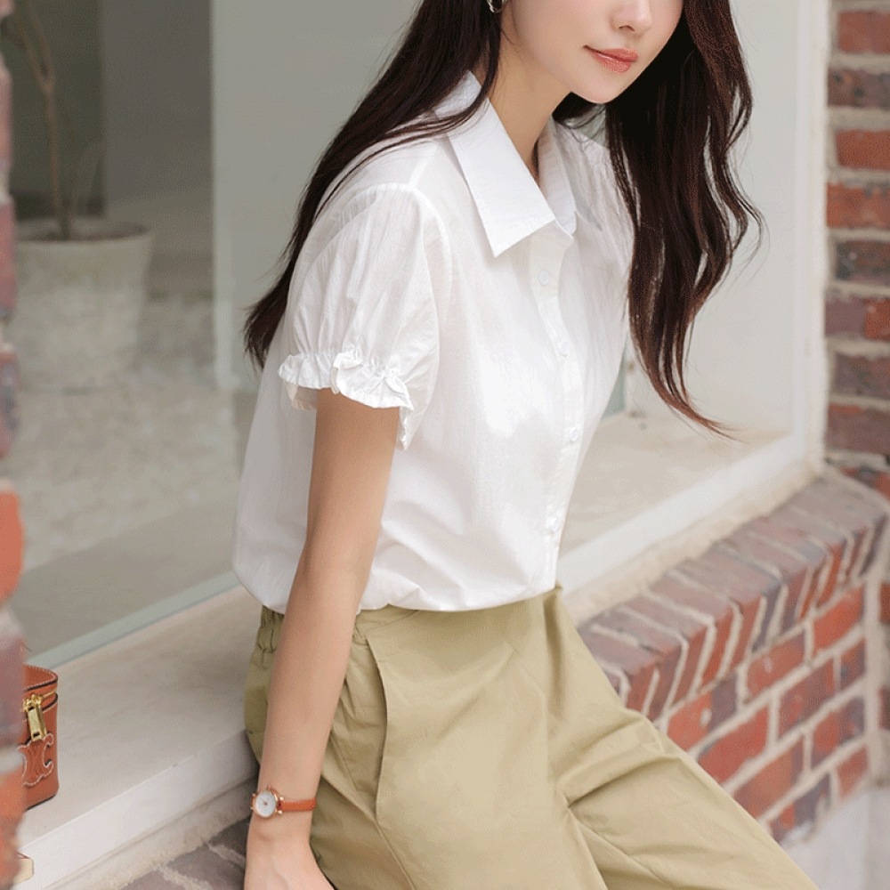 クリック＆ファニーウォータースリットフリルブラウス