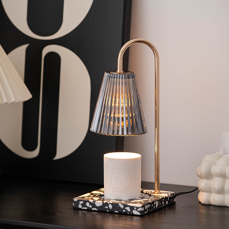 庭蝋燭融蝋燭灯軽贅沢水砥石アロマ蝋燭ガラス融蝋燭灯創意小夜灯寝室装飾