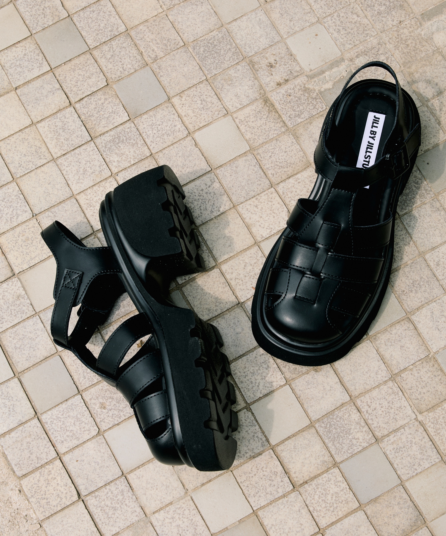 JILLSTUART韓国人気24S/S【テブ】ブラックプラットフォームフィッシャーマンサンダル
