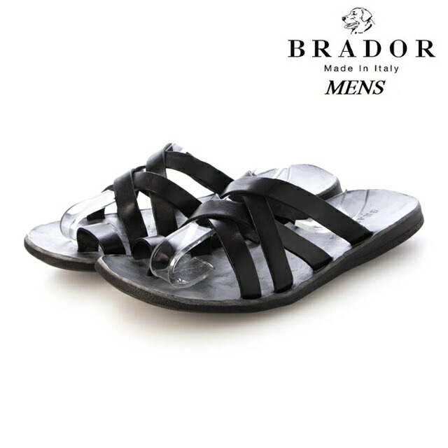 ブラドール BRADOR　クロス サンダル メンズ 本革 レザー 牛革 シンプル 夏 シューズ 靴 カジュアル 革サンダル レザーサンダル レディース イタリア製