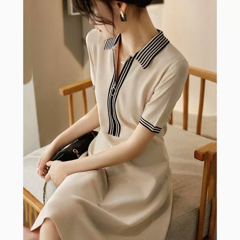 ワンピース 膝上 膝下 ミモレ ミモレ丈 半袖 襟付き ポロカラー かわいい 可愛い きれいめ 上品 おしゃれ お洒落 可愛い 女子 こなれ感 ラブリー 個性的 クール セクシー