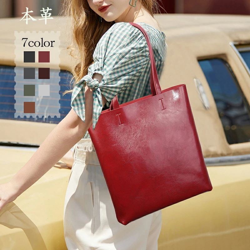 本革 ハンドバッグ 手提げバッグ 2way ショルダーバッグ トートバッグ レディース シンプル かわいい おしゃれ 牛革 ショルダー インナーバッグ付き かばん 女性 秋バッグ 軽量 大容量 マグネ