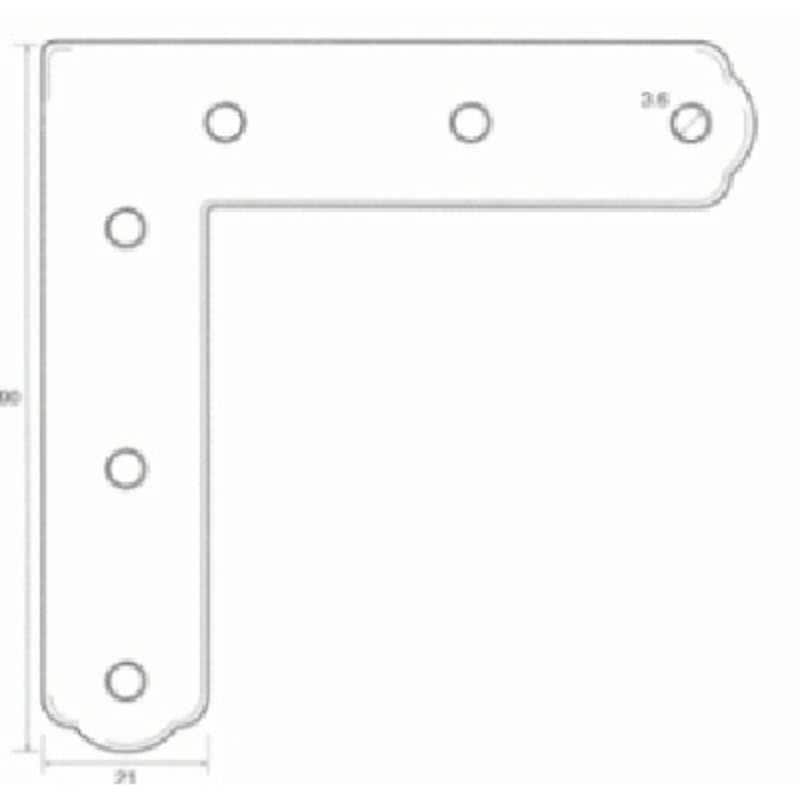 福井金属工芸　鉄角金具90×21 50個入　NO.6257