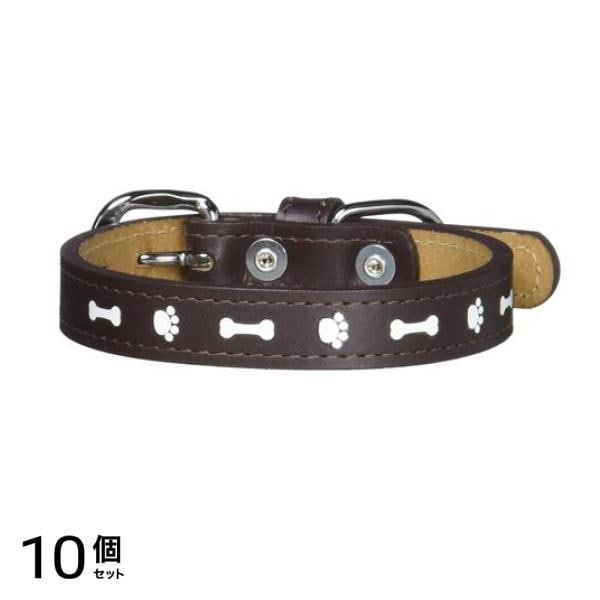 岡野製作所 リフレクトレザーカラー 1個入 (#15 ブラウン) 10個セット