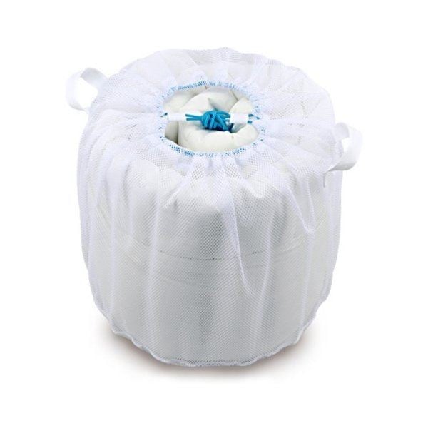 （まとめ）大型 洗濯ネット/洗濯用品 [寝具用] 直径45x高さ40cm 巾着タイプ [x80]