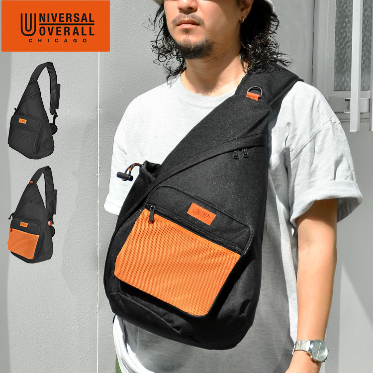 ボディバッグ ショルダーバッグ メンズ かっこいい UNIVERSAL OVERALL ユニバーサルオーバーオール 大容量 撥水 12L A4 斜めがけ ワンショルダー おしゃれ 黒