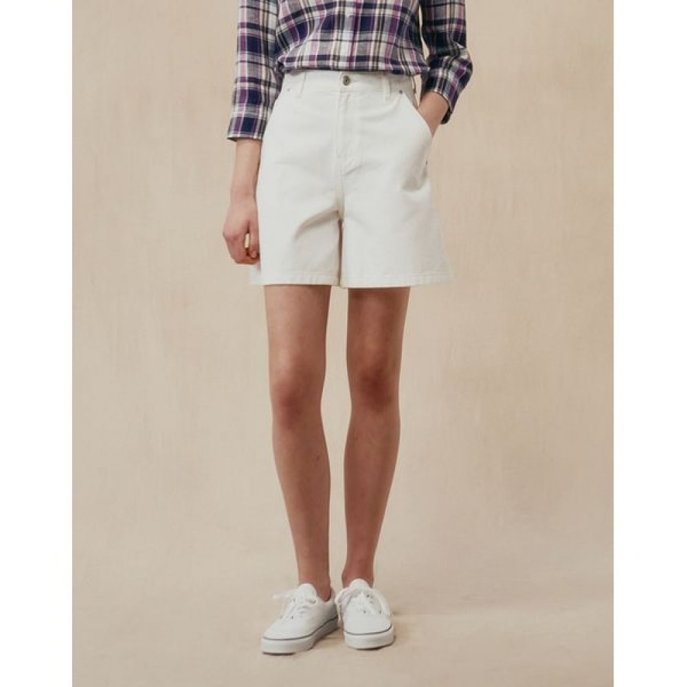 [ヘッジスレディース] 25SS ベーシックデニムショーツホワイト HSPA5B581WT