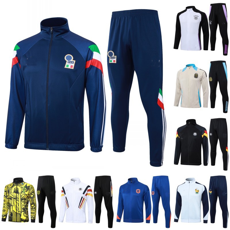 24-25 年度 アルゼンチン・ドイツ・スペイン・イタリア・ブラジル・フランス・イングランド・ポルトガル フルジッパーサッカートレーニングウェア