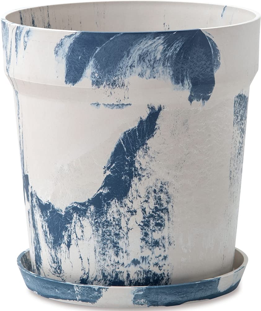 ポッシュリビング アーバンプランツポット マーブル ミルク×ブルーベリー Φ32.5×H34cm 81052