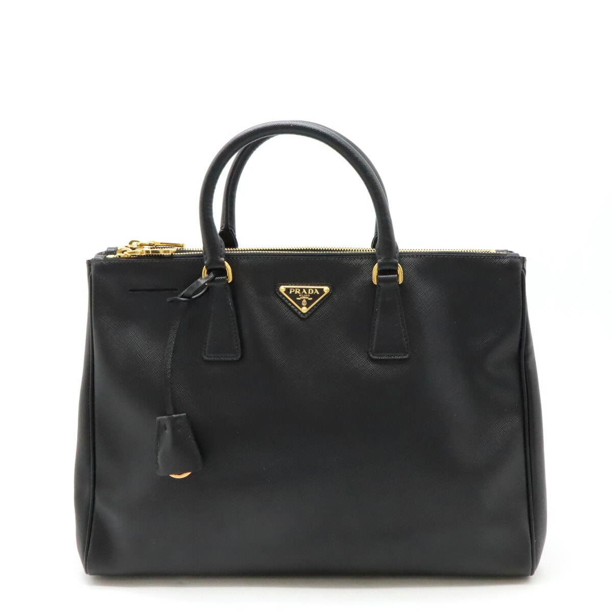 ガレリア SAFFIANO サフィアーノ ハンドバッグ トートバッグ レザー NERO 黒 ブラック ゴールド金具 海外ブティック購入品 BN178