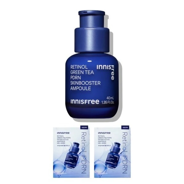 レチノール グリーンティー PDRN スキンブースター アンプル 40mL + レチノール PDRN アンプルゲルマスク 2枚 韓国コスメ